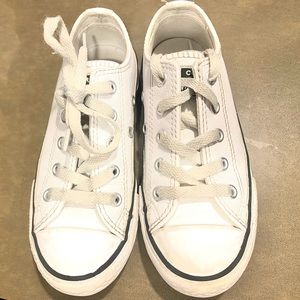 Leather white kids converse